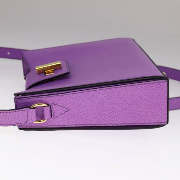 CELINE Shoulder Bag Leather Purple Gold - Picture 4 of 13